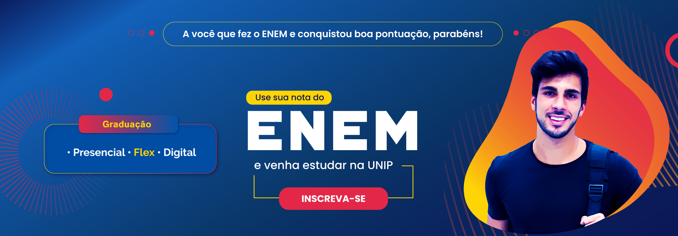 Banner sobre como usar sua nota do ENEM para estudar na UNIP